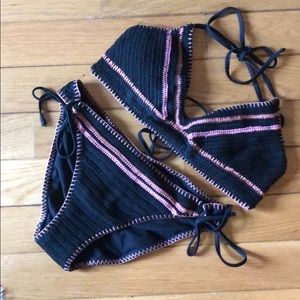 Black crochet bikini